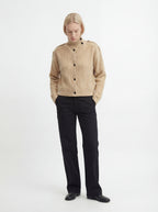 Ribbed High Collar Cardigan, Barley REVIEW xx