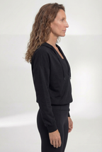 V-neck Performance Sportif Hoodie Premium, Black
