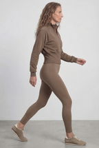 Structured Waist Zip Training Jacket, Coffee Brown