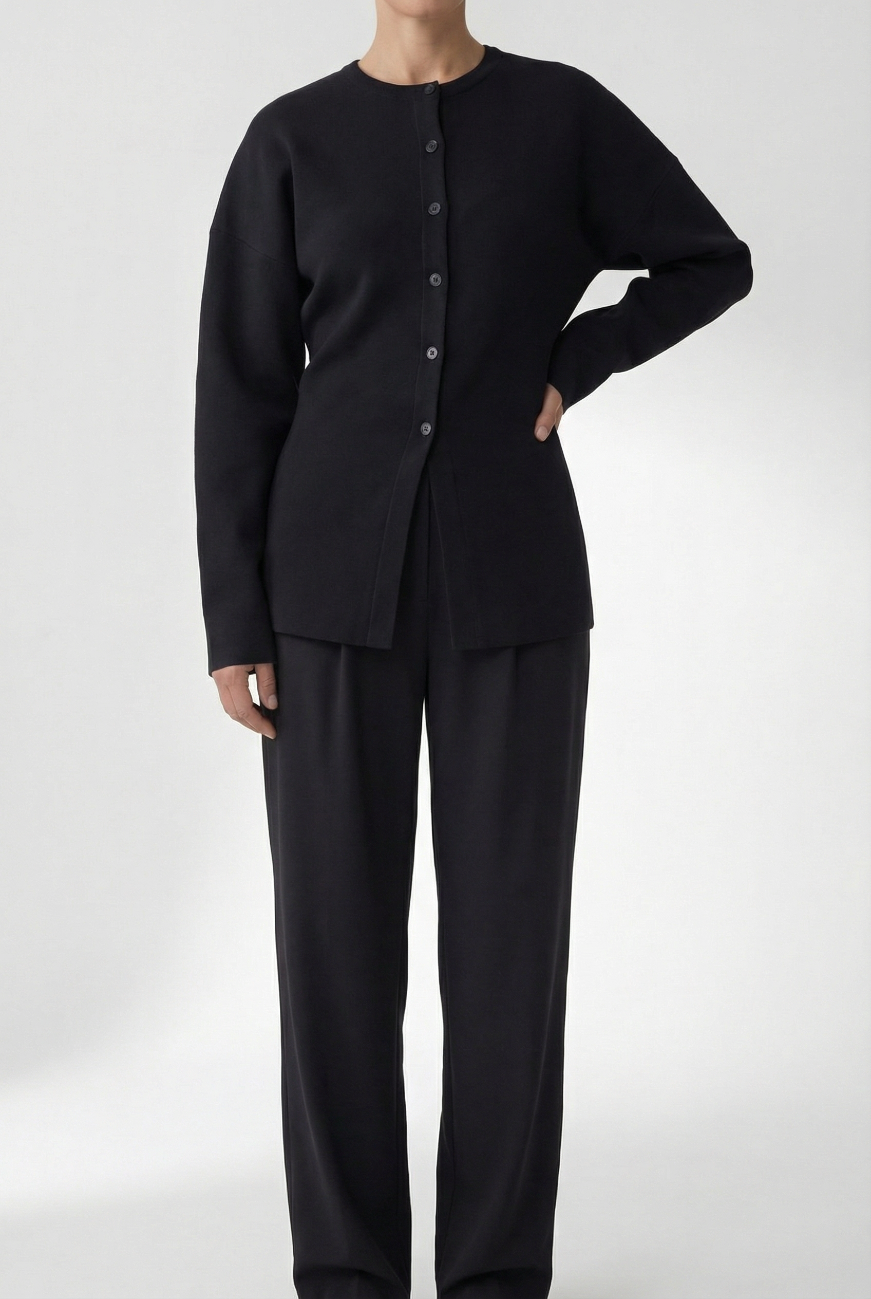 Soft Shape Button Cardigan, Black REVIEW xx